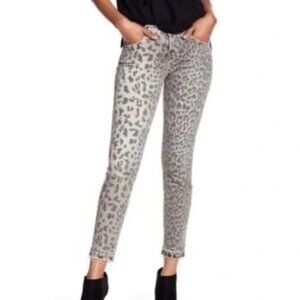 Current Elliott The Stiletto Gray Leopard Denim Jeans Size 32